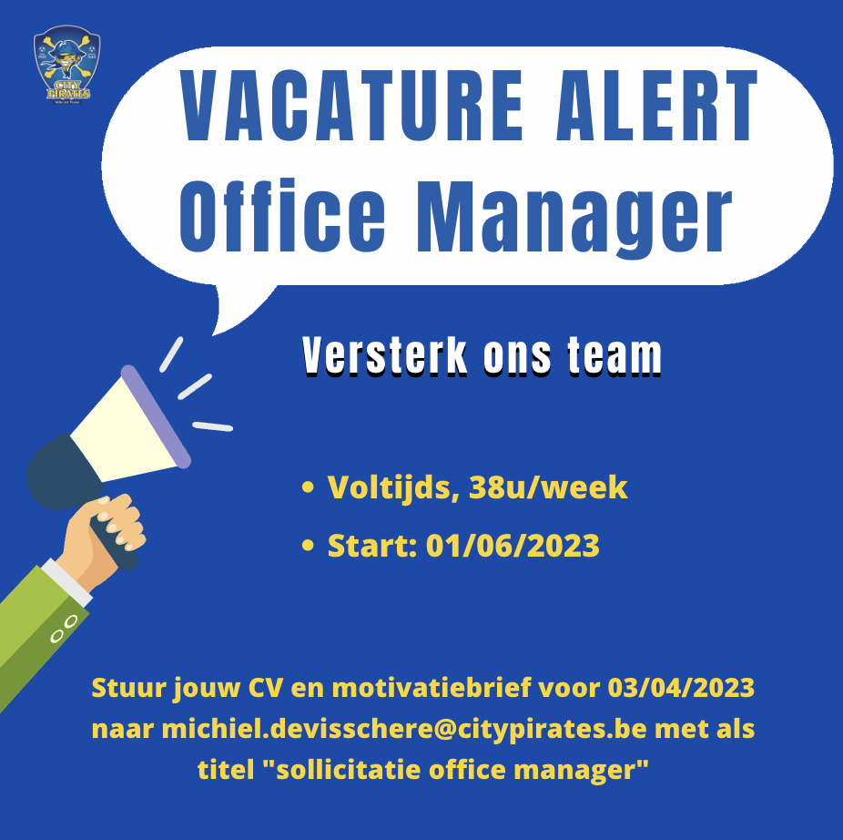 Vacature Office Manager - City Pirates